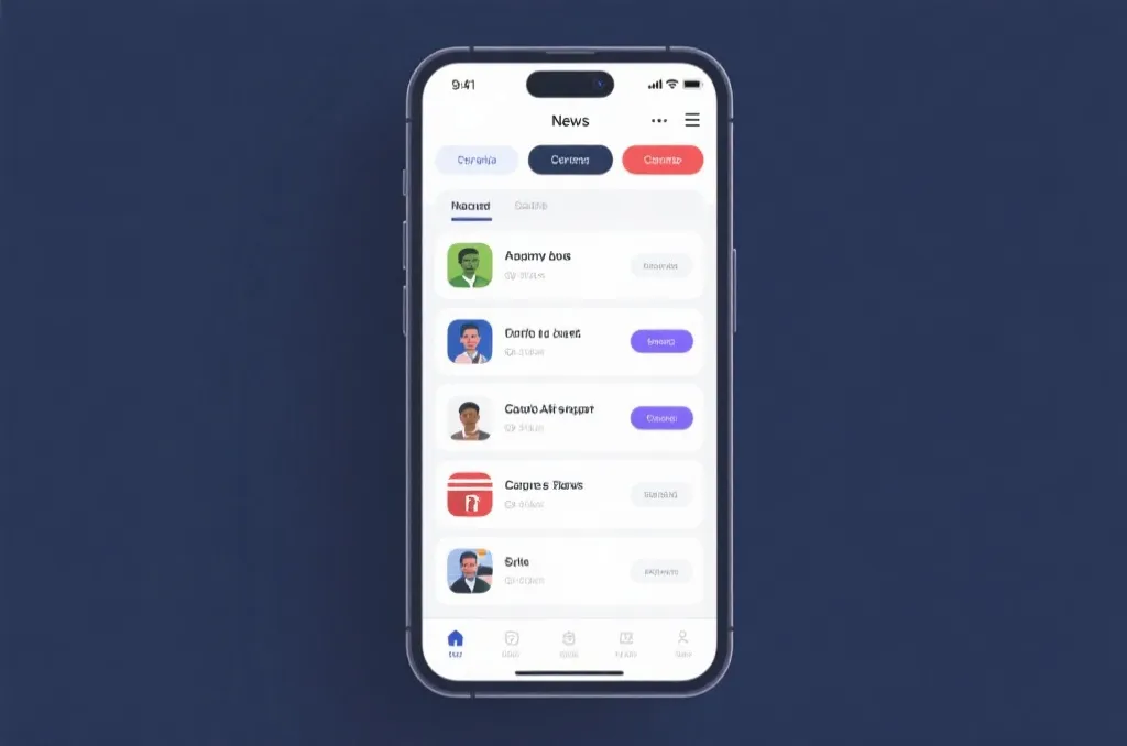 Personalized sports news feed on a smartphone interface
